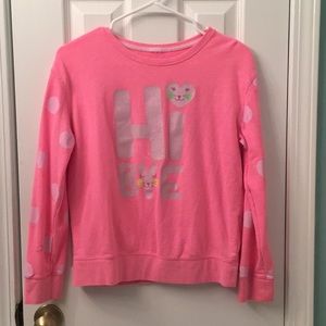 Hot pink "Hi Bye" cat sweater